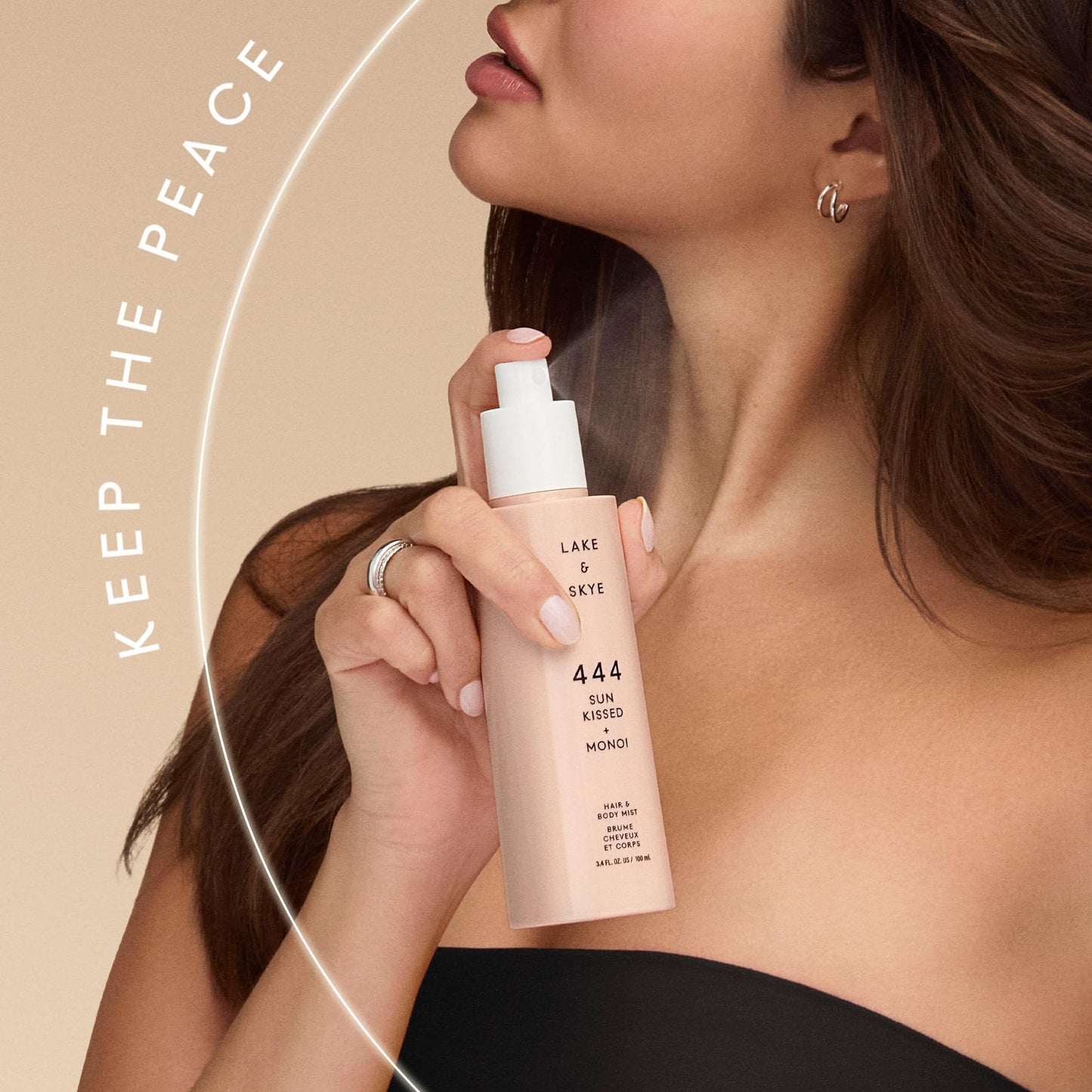 Lake & Skye 444 Sun Kissed + Monoi Hair & Body Mini Mist - Travel Size, Hydrating, Fruity, Floral, Clean Musk- 1 fl oz Beauty & Personal Care Lake & Skye