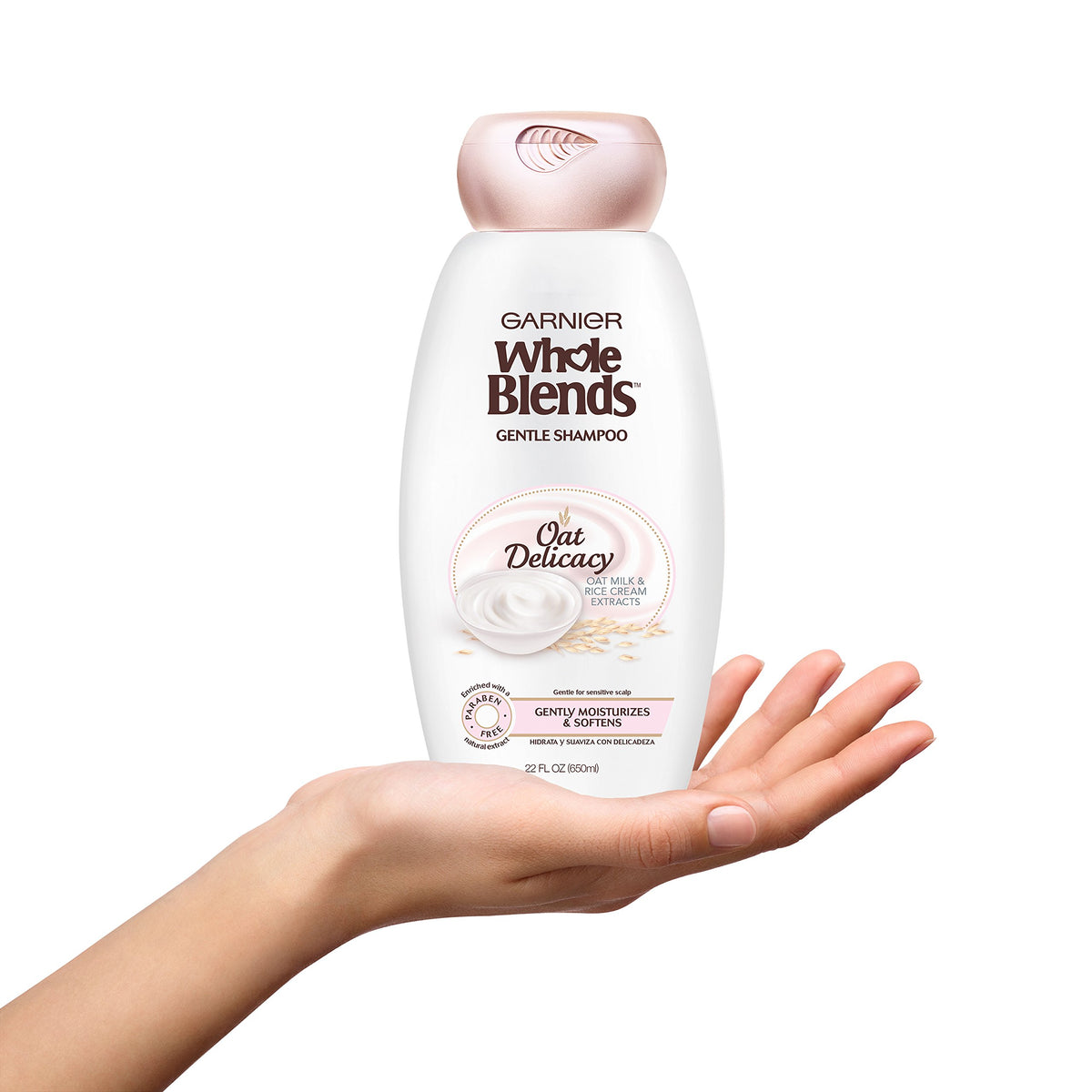 Garnier Whole Blends Gentle Shampoo Oat Delicacy, For Sensitive Scalp, 22 fl. oz.