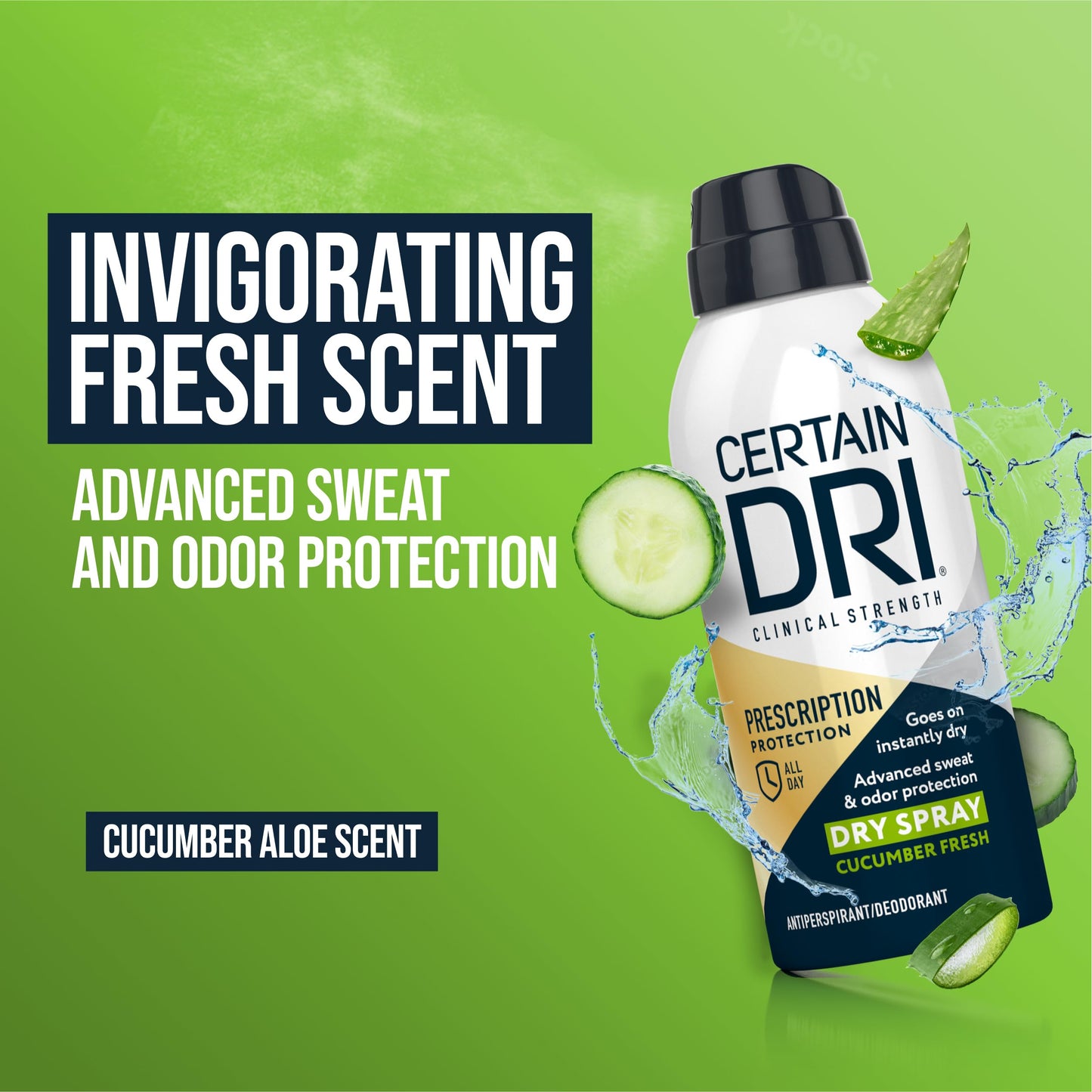 Certain Dri Prescription-Strength Clinical Antiperspirant Dry Spray - 72-Hr Sweat & Odor Protection for Excessive Sweating & Hyperhidrosis - Cucumber Beauty and Personal Care Certain Dri