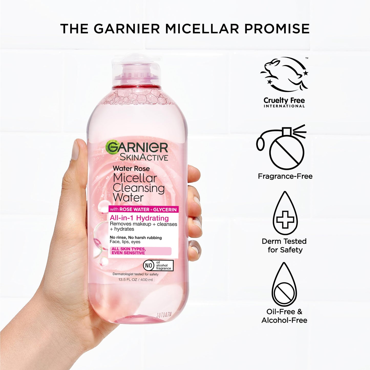 Garnier Micellar Water with Rose Water and Glycerin, Hydrating Facial Cleanser & Makeup Remover, For All Skin Types, Vegan, Cruelty Free, 13.5 Fl Oz Beauty and Personal Care Garnier