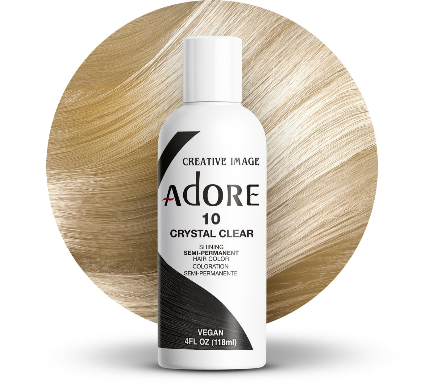 Adore Semi Permanent Hair Color (010 Crystal Clear) | Vegan & Cruelty-Free Hair Dye | No Ammonia, No Peroxide, No Alcohol | 4 Fl Oz Beauty & Personal Care Adore