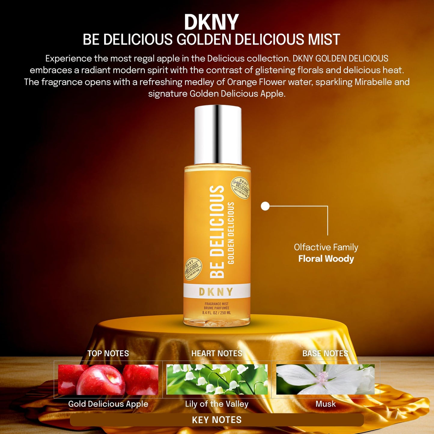 DKNY Golden Delicious Fragrance Mist For Women, 8.4 Fl. Oz. Beauty & Personal Care DKNY