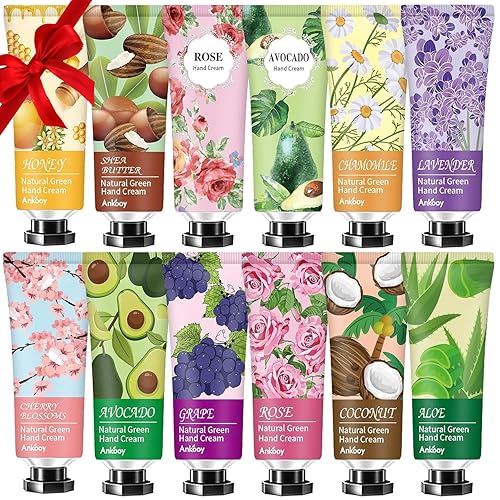 ANKOOY 12 Pack Hand Cream for Dry Cracked Hands,Stocking Stuffers for Women,Christmas Gifts for Teengirls, Natural Hand Lotion Travel Size,Mini Lotion Beauty & Personal Care ANKOOY