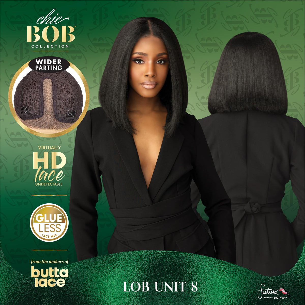 Sensationnel Chicbob Lace Frontwig-Lob Unit 8, 2 DARKBROWN