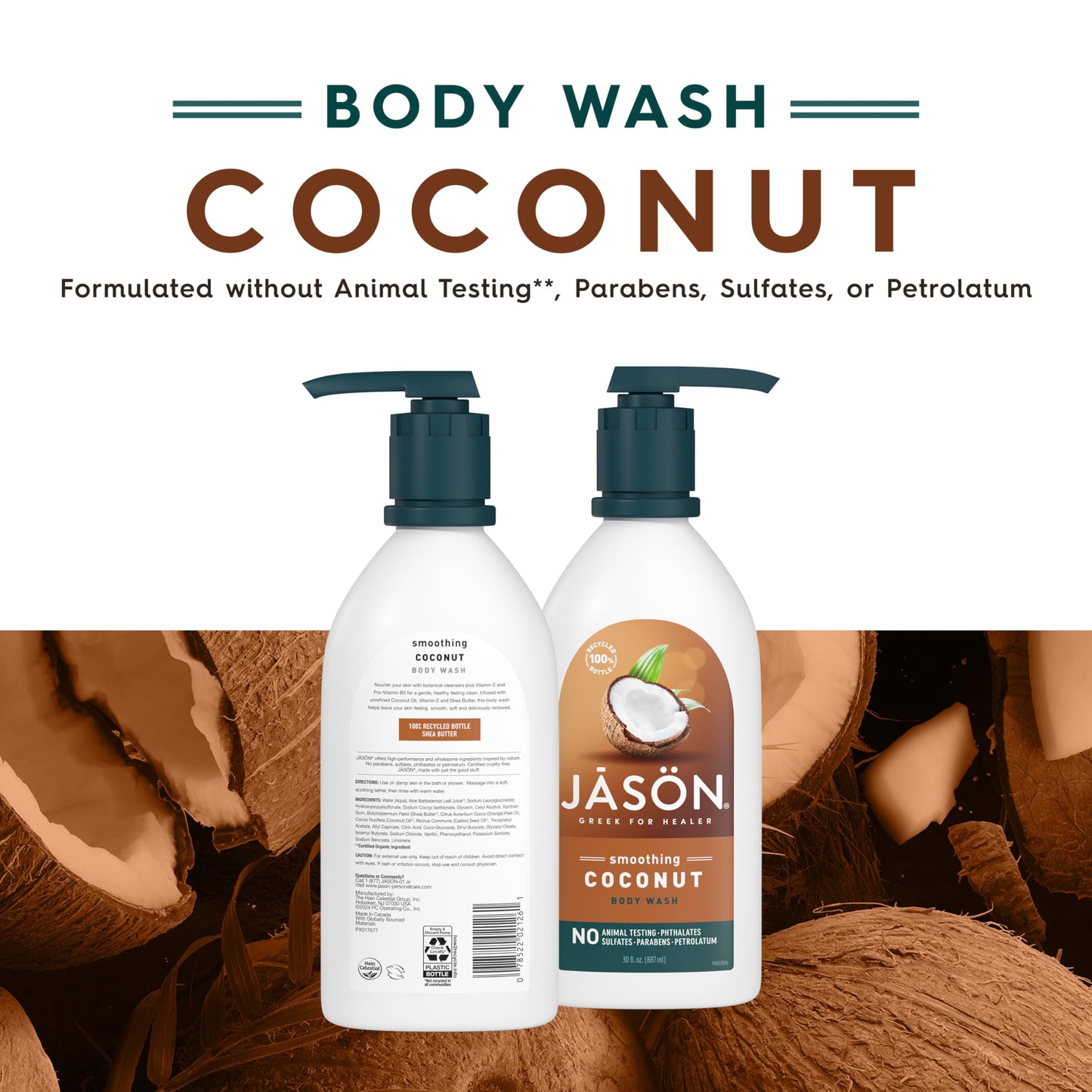 JASON Coconut Smoothing Body Wash, For a Gentle Feeling Clean, 30 Fluid Ounces Beauty & Personal Care JASON
