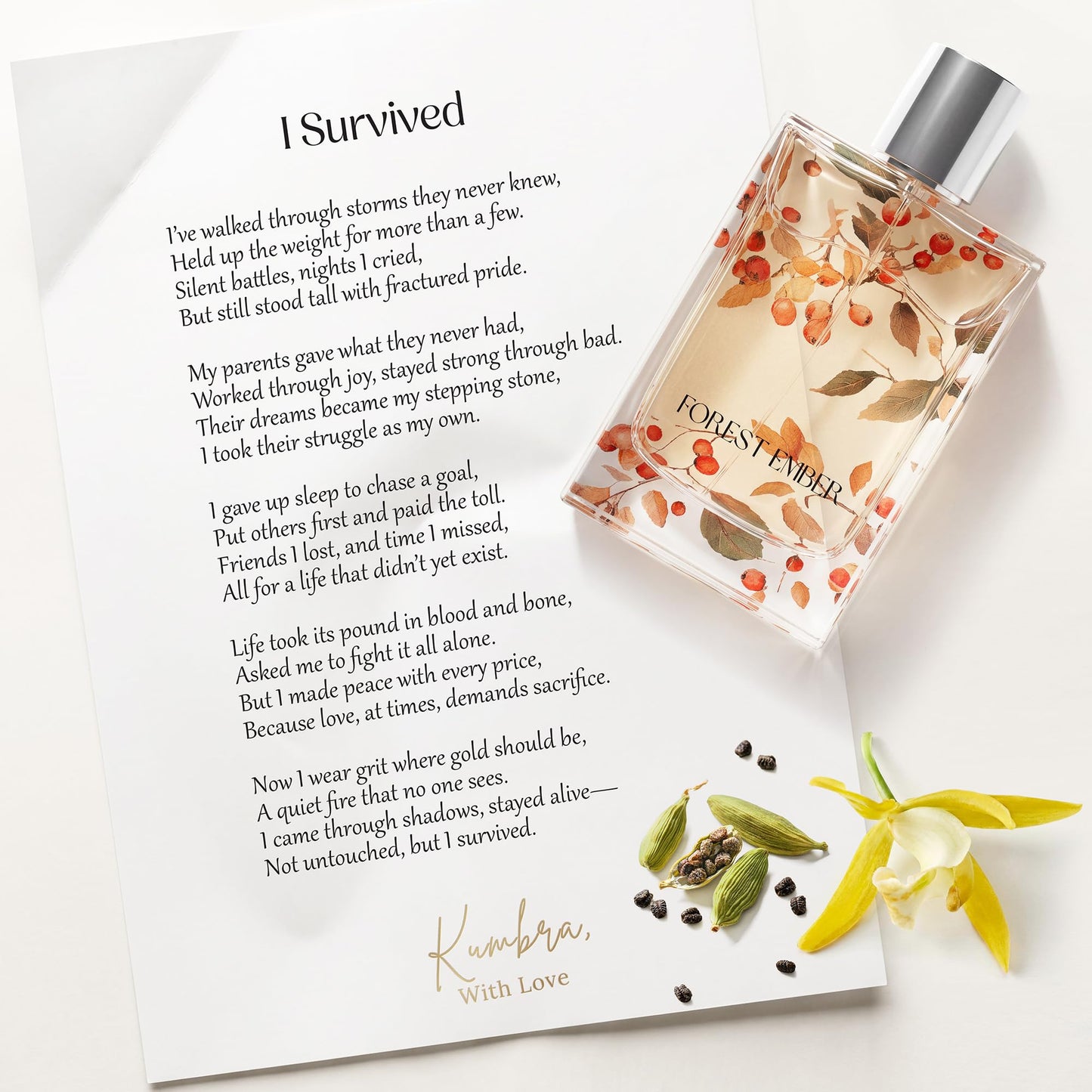 Kumbra With Love Forest Ember Eau de Parfum 100ML - Woody Perfume for Men - Long-Lasting Scent with Tonka Bean, Vanilla, Cardamom & Sandalwood Beauty & Personal Care Kumbra With Love