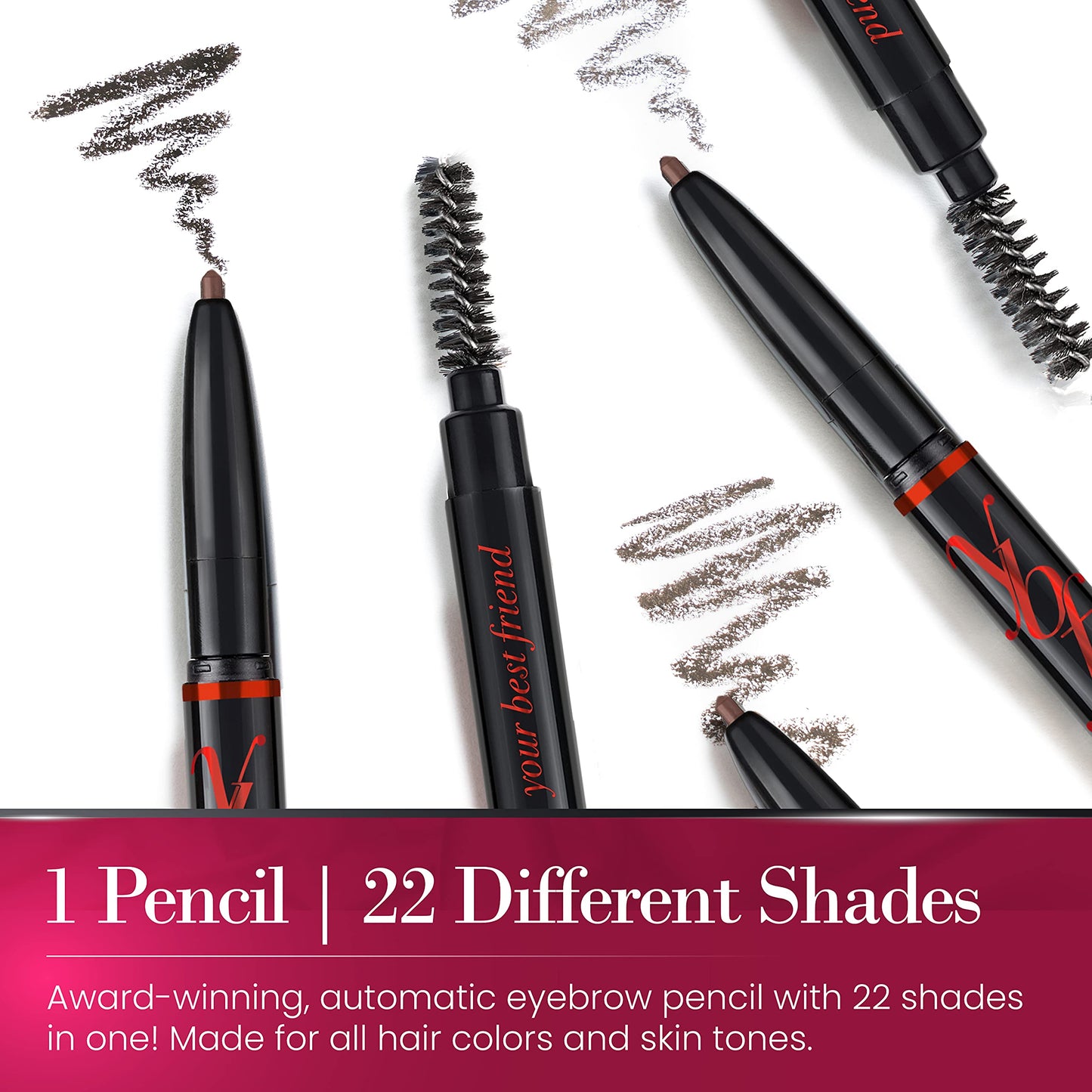 YBF Beauty Eyebrow Pencil - Universal Automatic Brow Pencil With Spoolie Brush - Perfect Eyebrow Makeup Shaper - Taupe Eyebrow Liner - 2 Pack Beauty & Personal Care ybf
