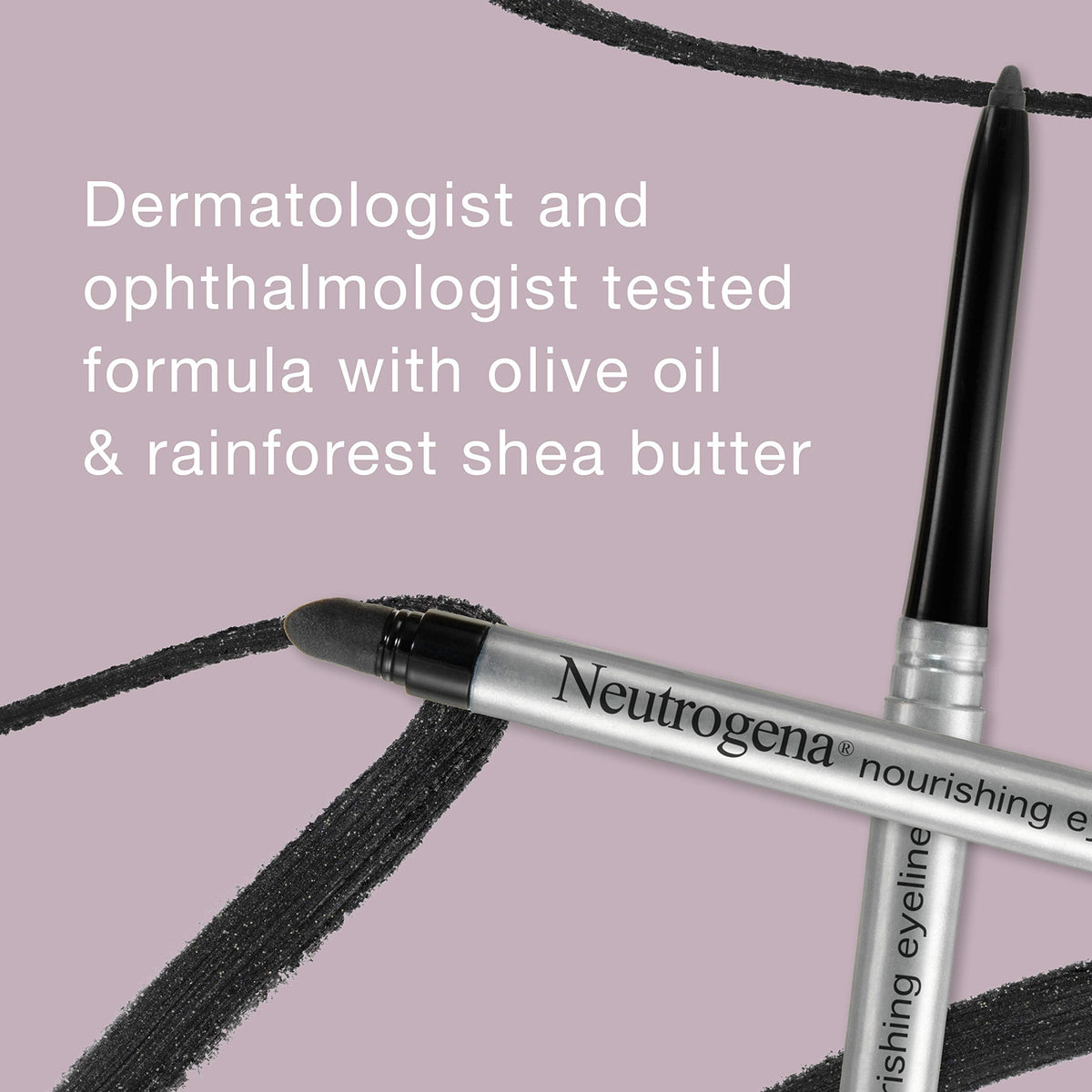 Neutrogena Nourishing Eyeliner Pencil, Built-in Sharpener for Precise Application and Smudger for Soft Smokey Look, Luminous, Nonfading Beauty & Personal Care Neutrogena