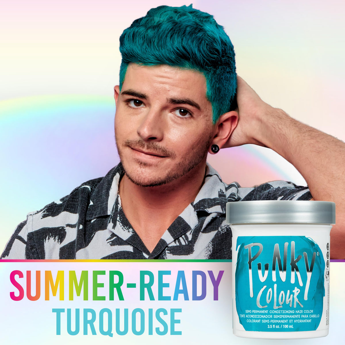 Punky Semi Permanent Conditioning Hair Color, Vegan, PPD and Paraben Free, may last for 5-40 washes, 3.5oz, Turquoise Beauty & Personal Care Punky
