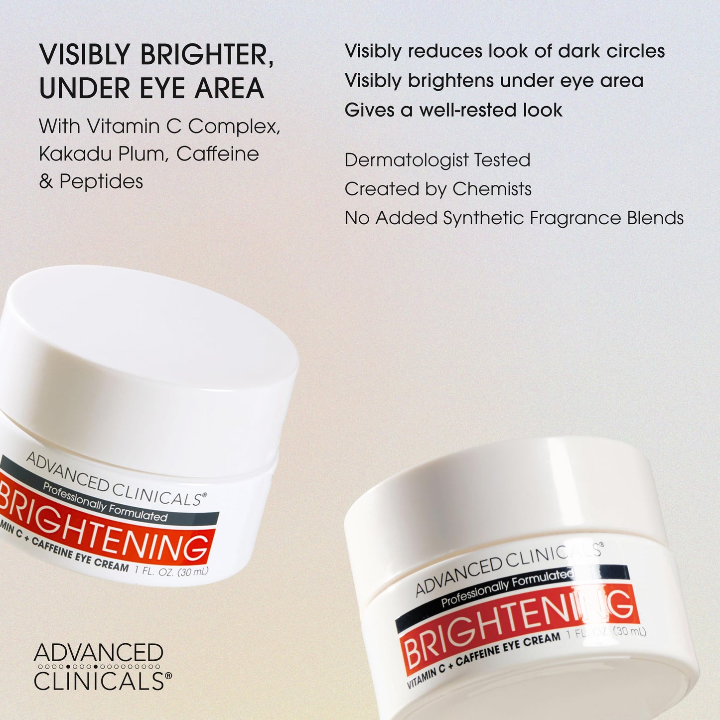Advanced Clinicals Vitamin C + Caffeine Eye Balm Face Moisturizer | Under Eye Cream For Improving Appearance Of Dark Circles, Puffiness, Bags Under Beauty & Personal Care Advanced Clinicals