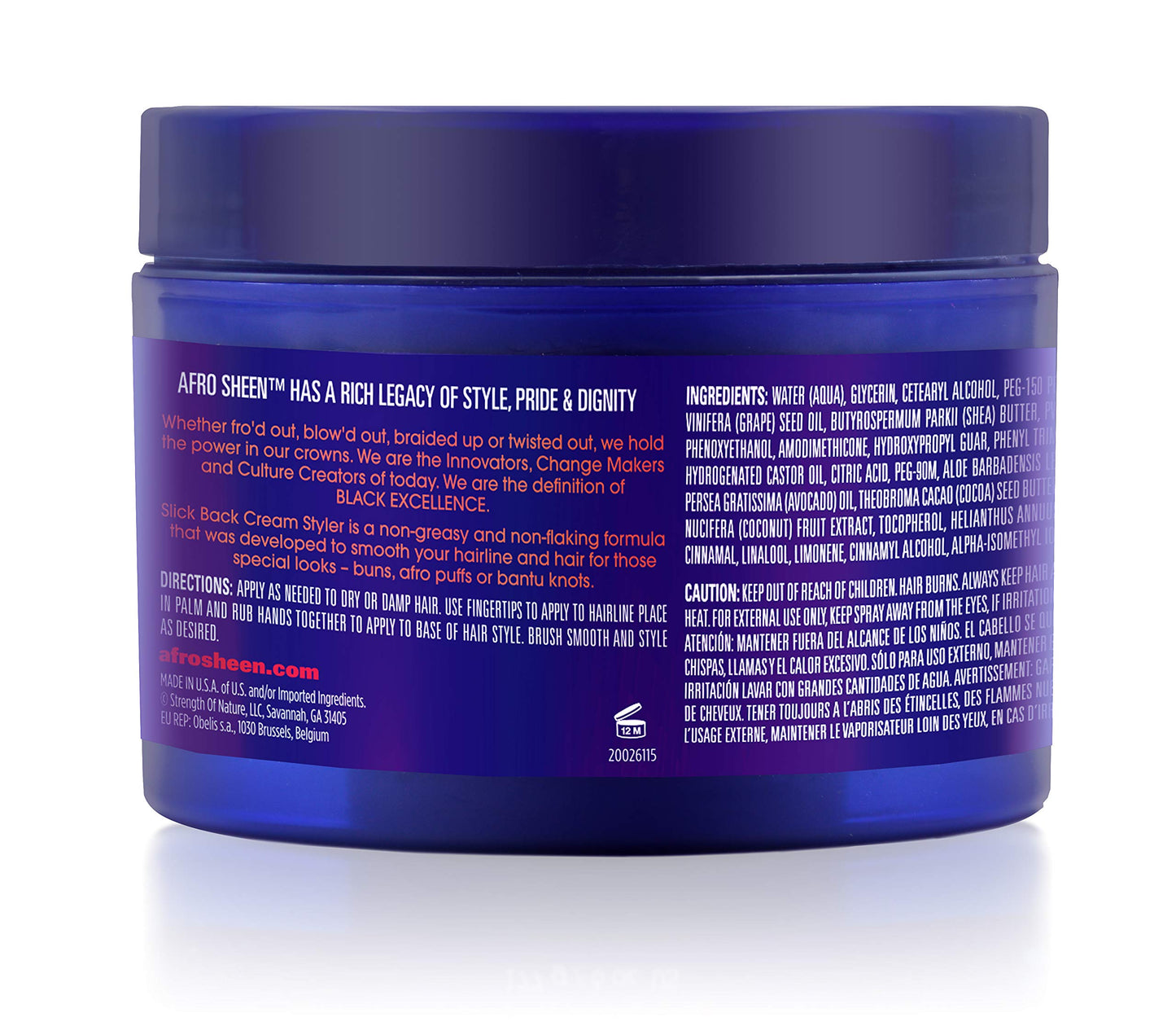 Afro Sheen Slick Back Cream Styler. Contains Shea Butter to smooth & holds. 6 Oz. Beauty & Personal Care Afro Sheen