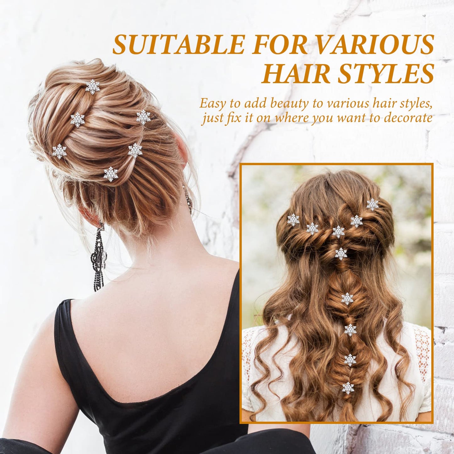 Lurrose 10pcs Spiral Hair Clips Crystal Spiral Hairpins Snowflake Hair Clips Crystal Hair Accessories for Women Bridesmaid Girls Bride Beauty & Personal Care Lurrose