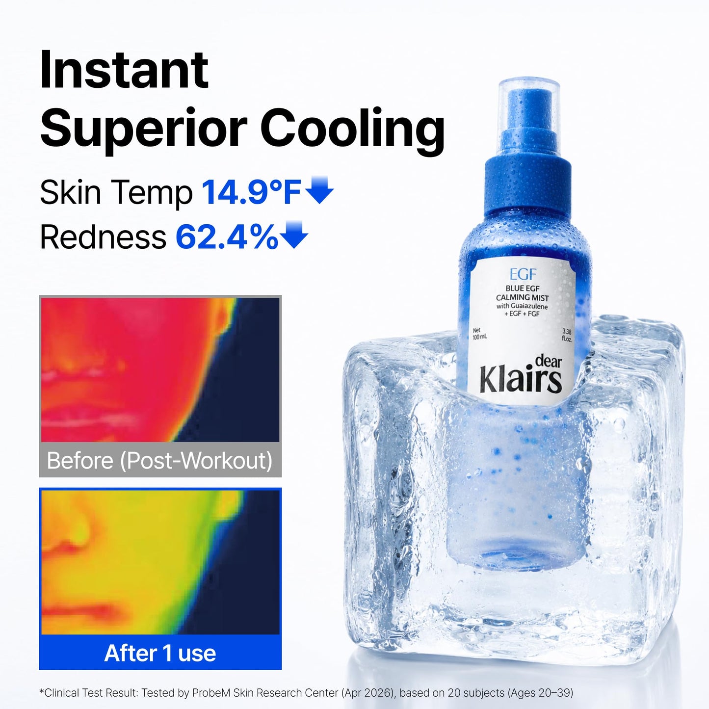 DearKlairs Blue EGF Cooling Mist, Bi-Phase Face Mist, EGF+Guaiazulene, Lightweight Non-Sticky Finish, Oily-Dehydrated & Sensitive Skin, Instant Beauty and Personal Care DearKlairs