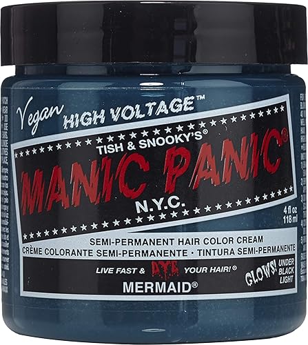 MANIC PANIC Classic Mermaid Semi Permanent Hair Color - Neon Ocean Blue Hair Dye for Women & Men That Lasts 4-6 Weeks - Vegan, Ammonia & Cruelty-Free Beauty & Personal Care MANIC PANIC