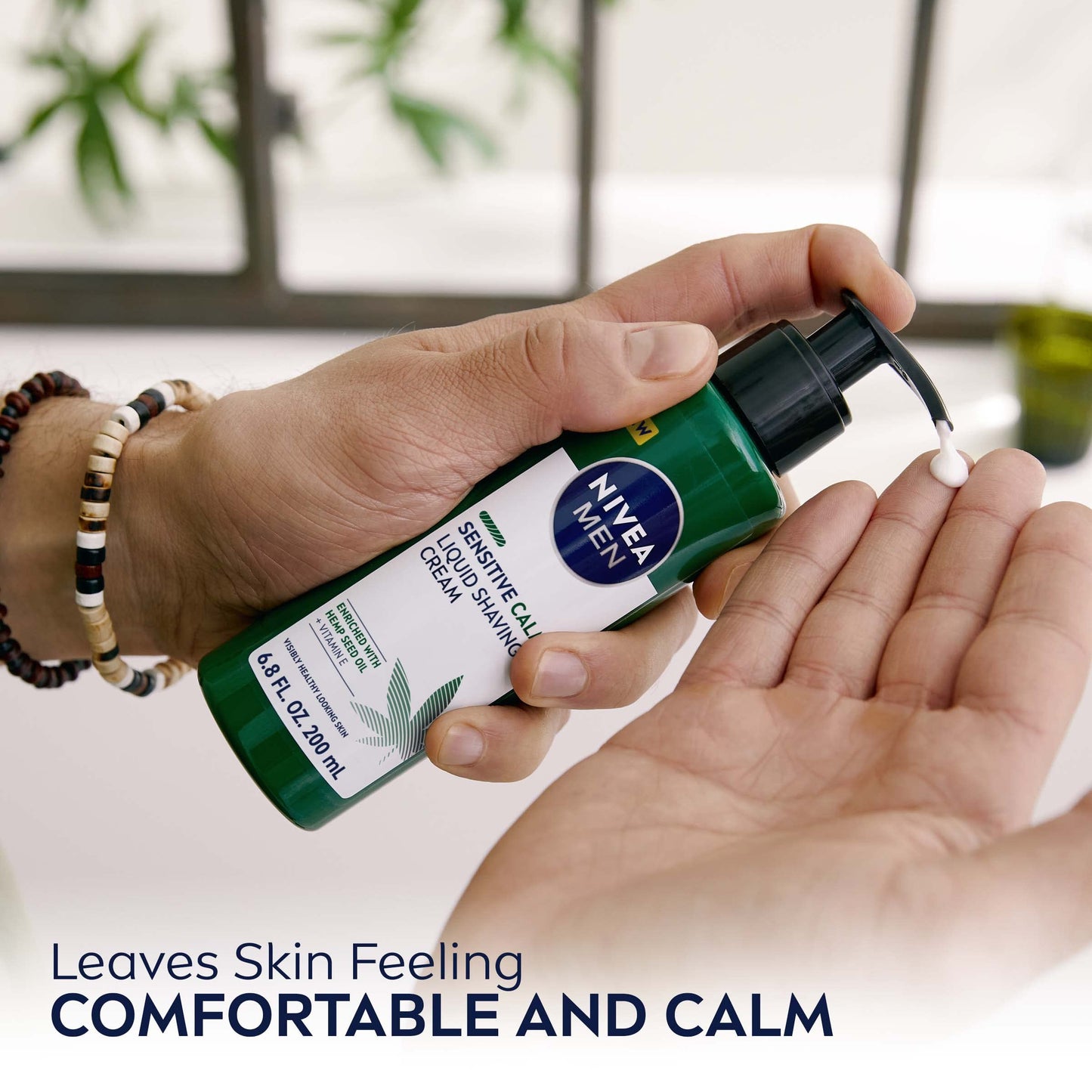 NIVEA MEN Sensitive Calm Liquid Shaving Cream with Vitamin E and Hemp Seed Oil, 3 Pack of 6.8 Fl Oz Pump Bottles Beauty & Personal Care NIVEA MEN