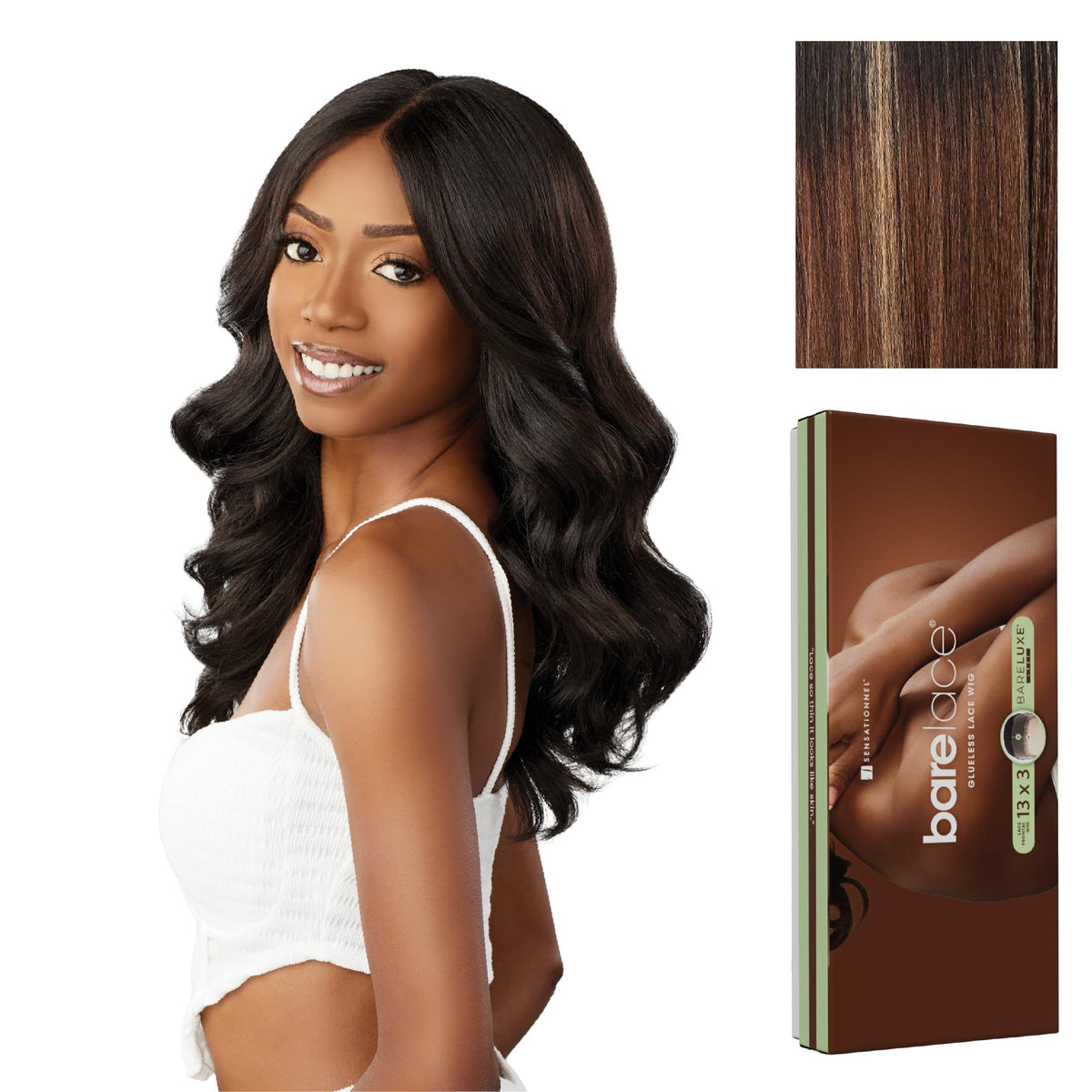Sensationnel Bare Lace 13x3 Lacewig-Unit 3, BALAYAGECARAMEL