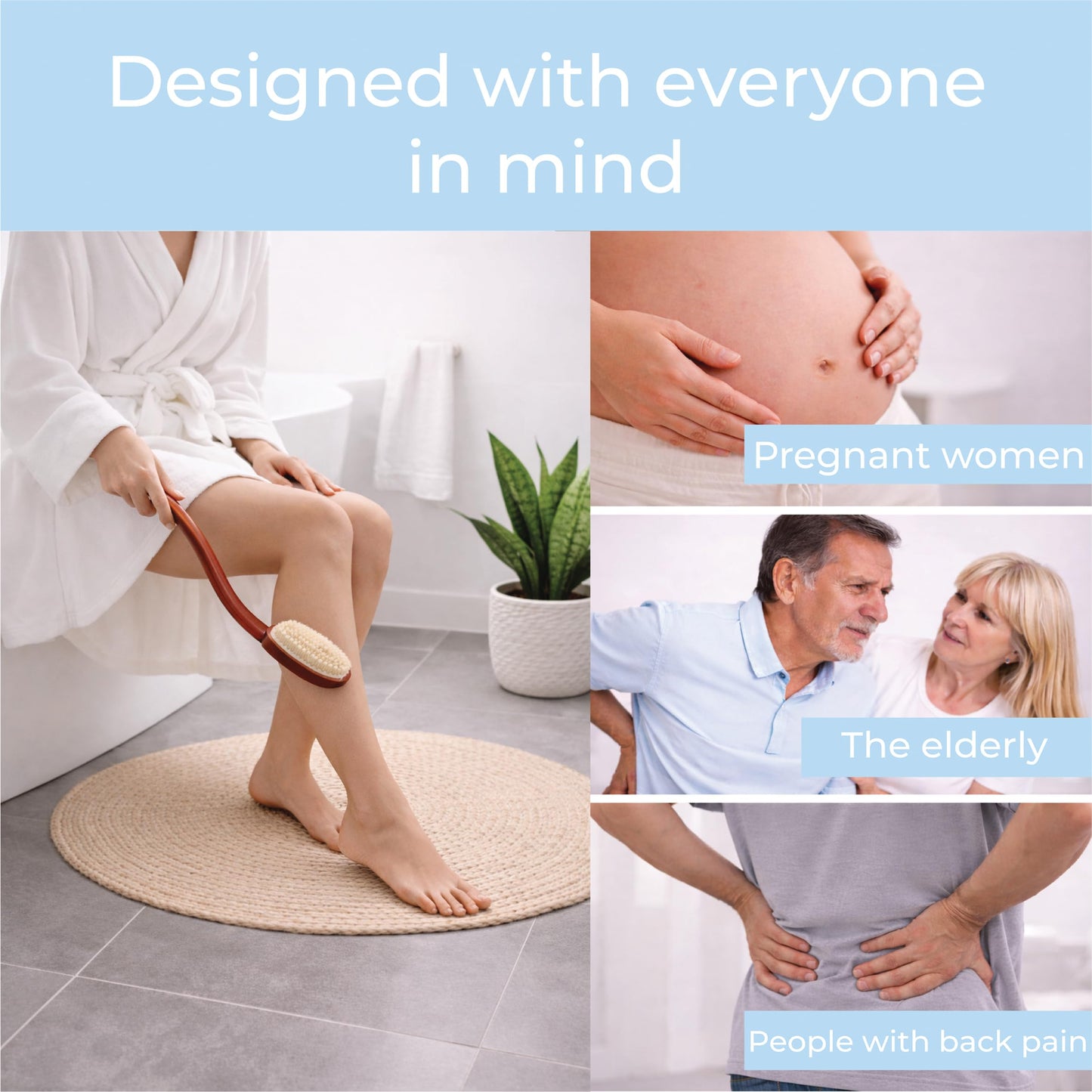 Aidapt Extra Long Handle Shower Bath Brush Back Scrubber for Washing Hard to Reach Areas Aid Beauty and Personal Care Aidapt
