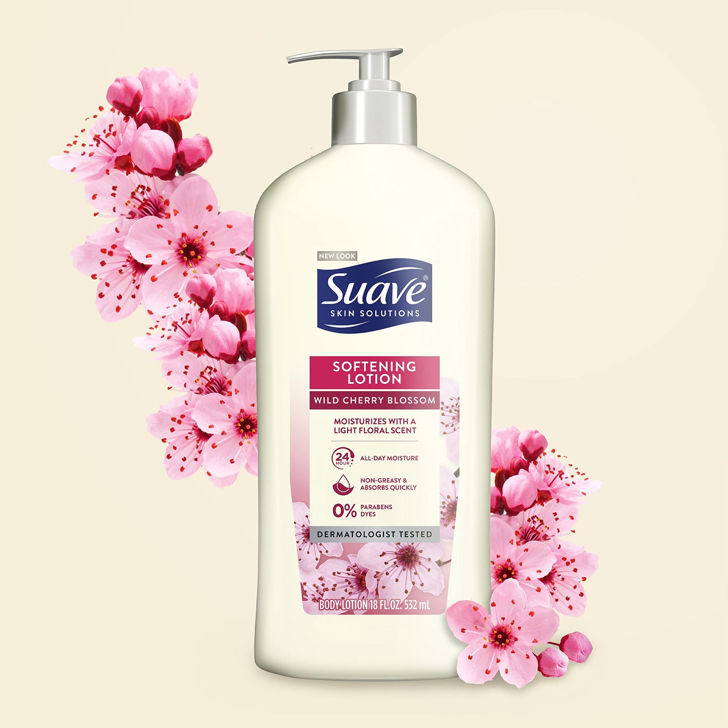 Suave Skin Lotion 18 Ounce Pump Softening Wild Cherry Blossom Beauty & Personal Care Suave