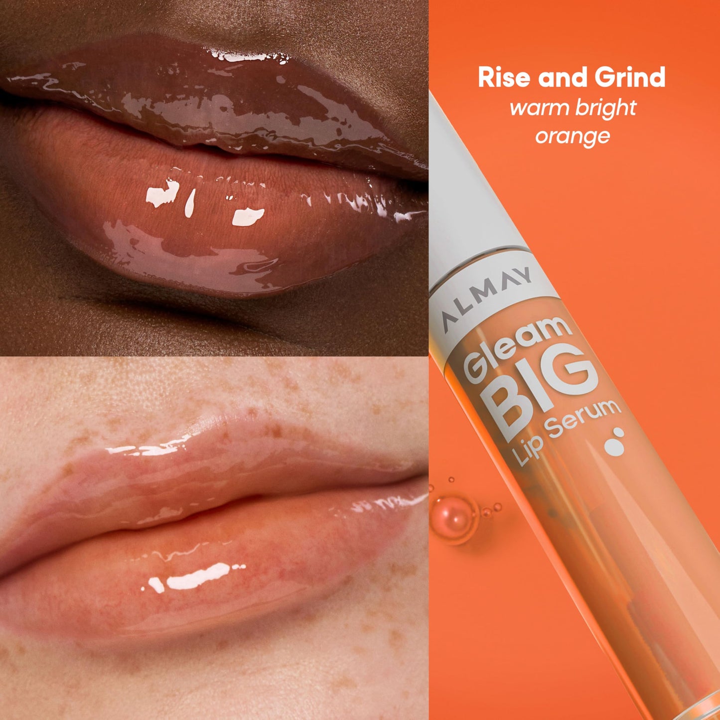 Almay Gleam Big™ Lip Serum, Hydrating and Moisturizing, Hypoallergenic Lip Gloss, Non-Sticky, 500 Rise and Grind, 0.13 fl oz Beauty & Personal Care Almay