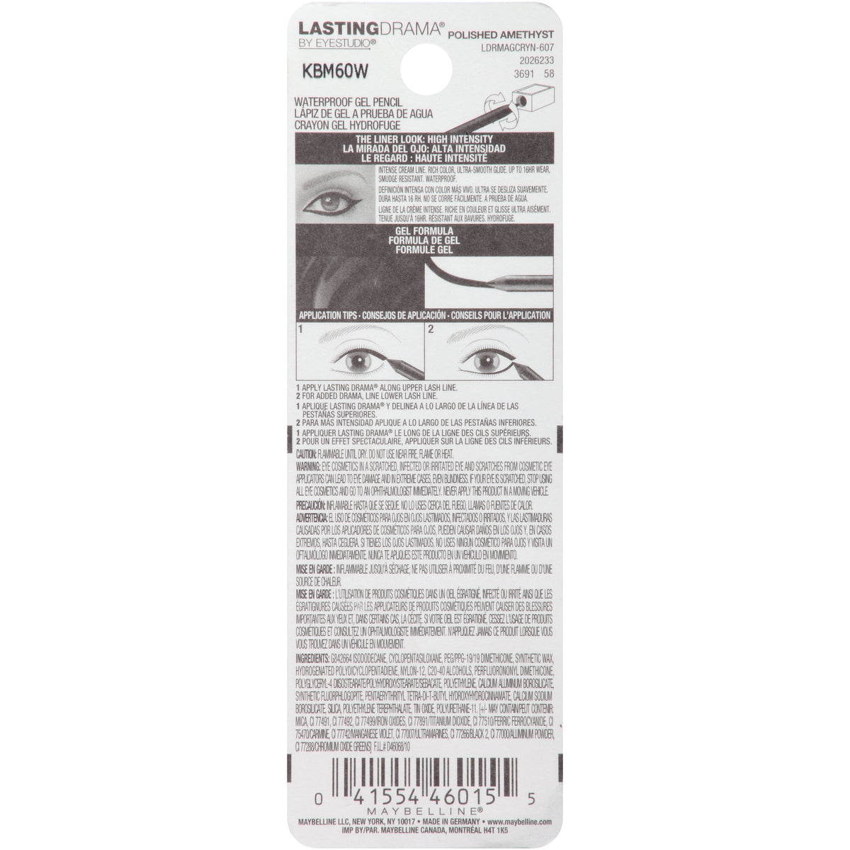 Maybelline New York Eyestudio Lasting Drama Waterproof Gel Pencil, Striking Copper, 0.037 Ounce