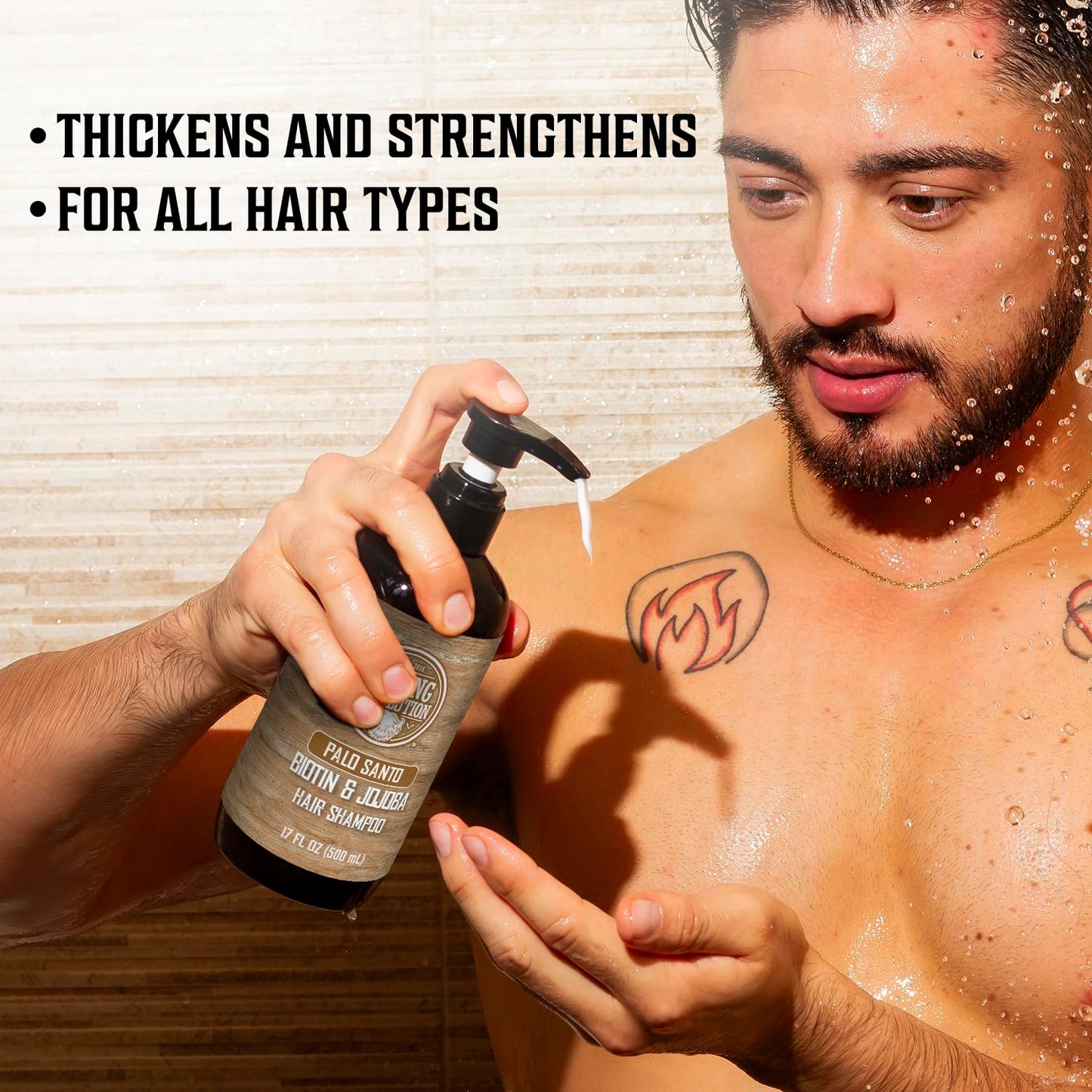 Viking Revolution Palo Santo Mens Shampoo and Conditioner Set with Biotin and Jojoba Oil - Natural Hair Shampoo and Hair Conditioner for Men Beauty & Personal Care Viking Revolution