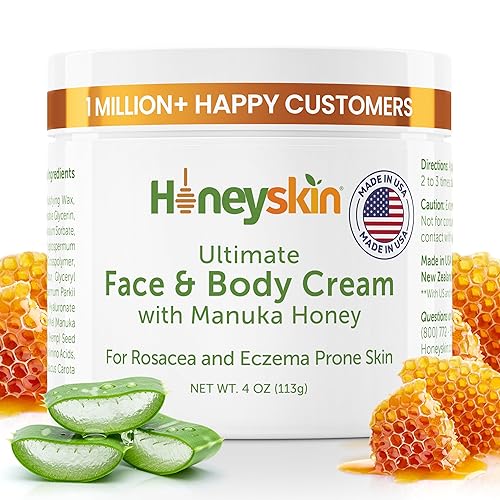 Hydrating Face Moisturizer & Body Cream with Manuka Honey Cream - Organic Face Moisturizer with Honey for Extremely Dry Skin - for Dry & Itchy Skin Beauty & Personal Care Honeyskin