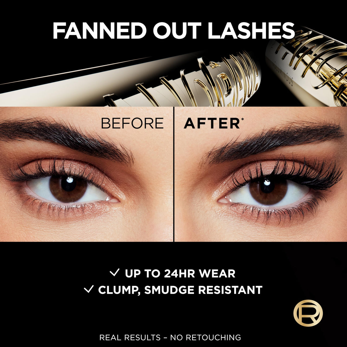 L'Oreal Paris Voluminous Panorama Mascara, Volumizing and Lengthening Mascara, Washable Longwear and Smudge Resistant Make Up, Blackest Black, 0.33 Fl Beauty & Personal Care L'Oreal Paris