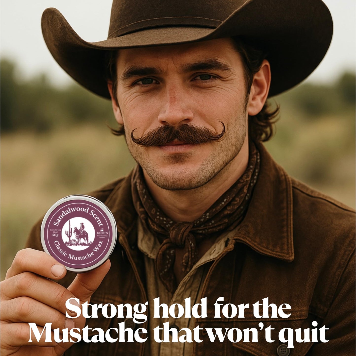 GENTS Mustache Wax Kit - Extra Strong Hold, Classic Mustache Wax with Folding Comb & Pocket Mustache Comb - Styling & Grooming Set for Men Beauty and Personal Care G.B.S