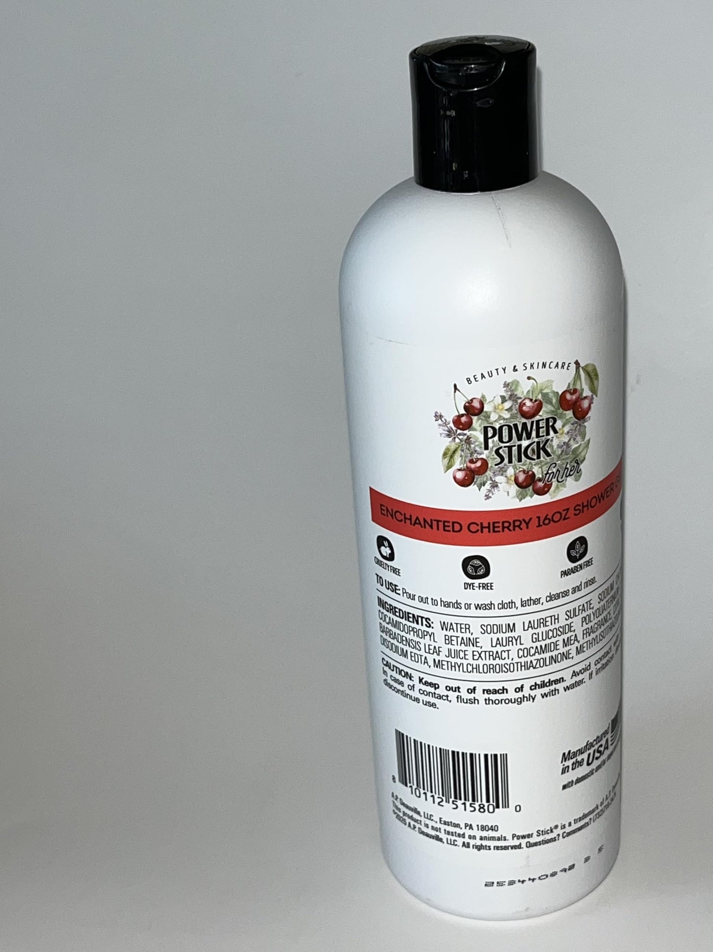 Power Stick Enchanted Cherry Shower Gel, Limited Edition, with Juicy Cherries, Patchouli & Sandalwood, 16 fl oz Beauty & Personal Care Power Stick