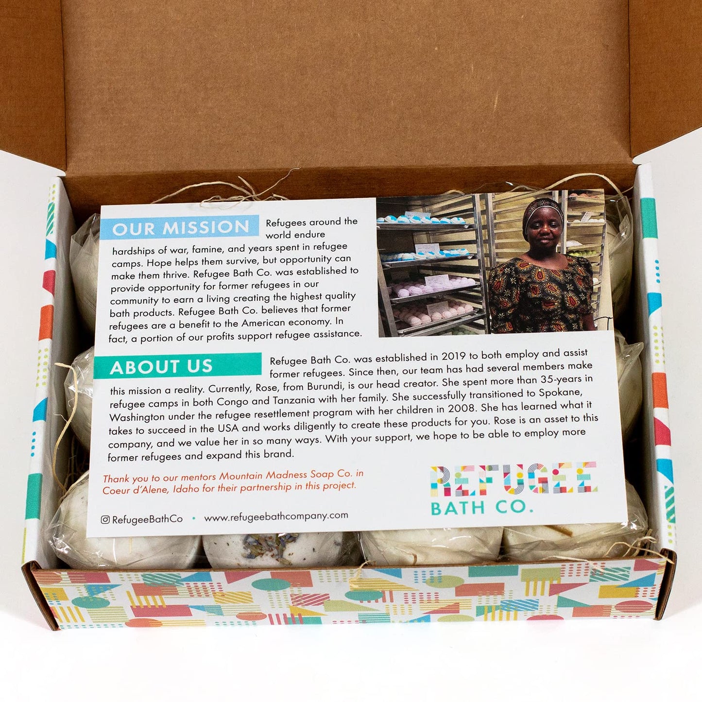 Refugee Bath Co. Variety Pack Bath Bombs, Color-Free Calm and Refresh Scents, 2.5 oz, Support Refugee Employment in The USA Beauty & Personal Care Refugee Bath Co.