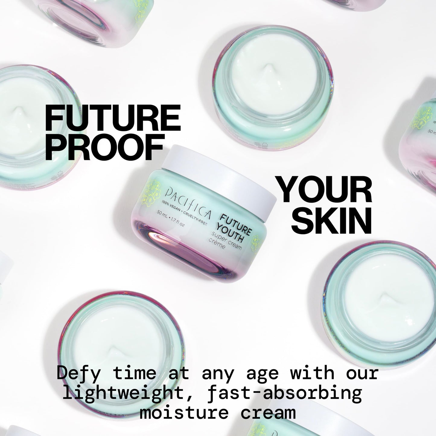 Pacifica Future Youth Super Cream - Daily Anti-Aging Moisturizer for All Skin Types, Lightweight Hydration with Advanced Peptides & Antioxidants Beauty & Personal Care Pacifica