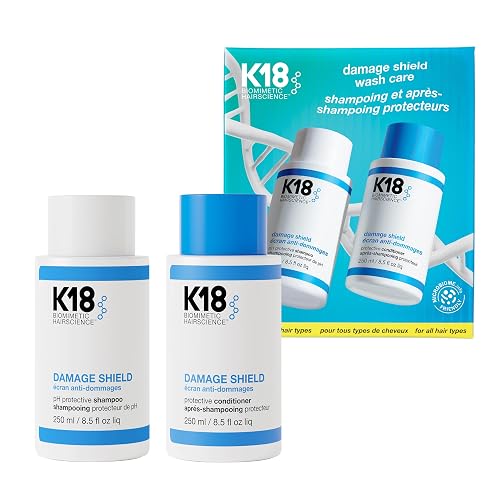 K18 Damage Shield Wash Care Set | Full-Size Color-Safe Protective Shampoo + Conditioner Reduces Frizz And Tangles, Maintains Hair Health, Protects Beauty & Personal Care K18