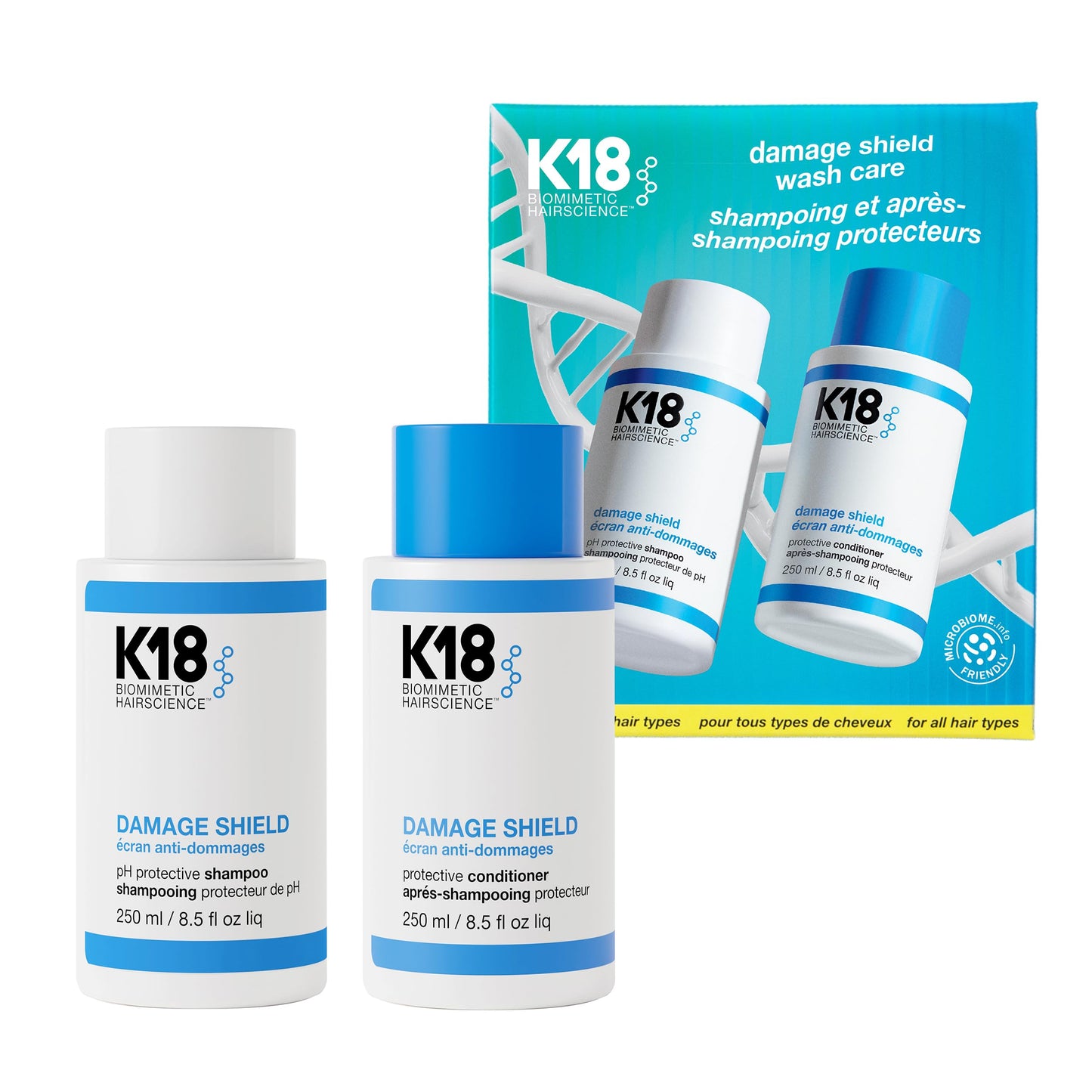 K18 Damage Shield Wash Care Set | Full-Size Color-Safe Protective Shampoo + Conditioner Reduces Frizz And Tangles, Maintains Hair Health, Protects Beauty & Personal Care K18