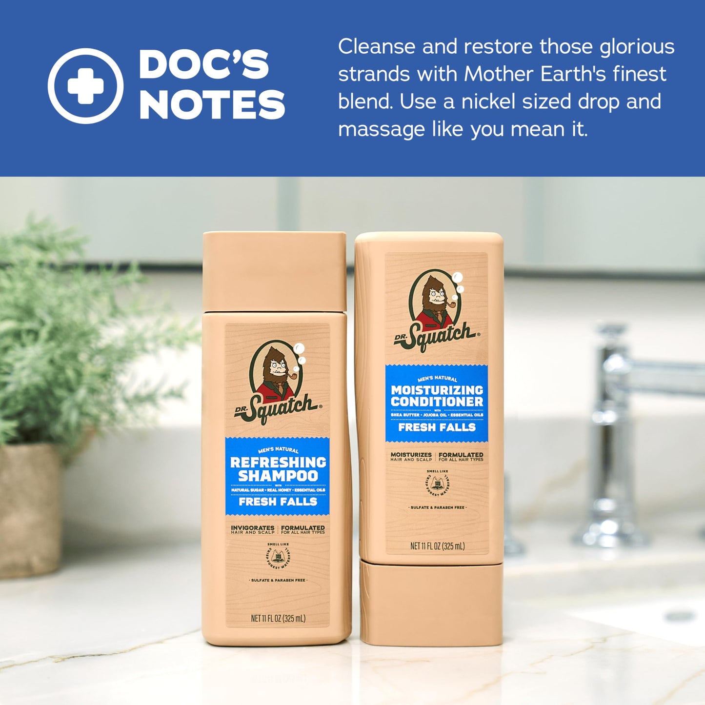 Dr. Squatch Men's Natural Shampoo and Conditioner Set - Sulfate & Paraben Free Natural Shampoo and Conditioner for Men - Scalp Nourishing Formula Beauty & Personal Care Dr. Squatch