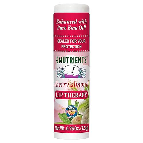 Montana Emu Ranch - Lip Therapy Lip Balm - 0.25 Ounce - Cherry Almond Flavor - Made with Pure Emu Oil Beauty & Personal Care Montana Emu Ranch