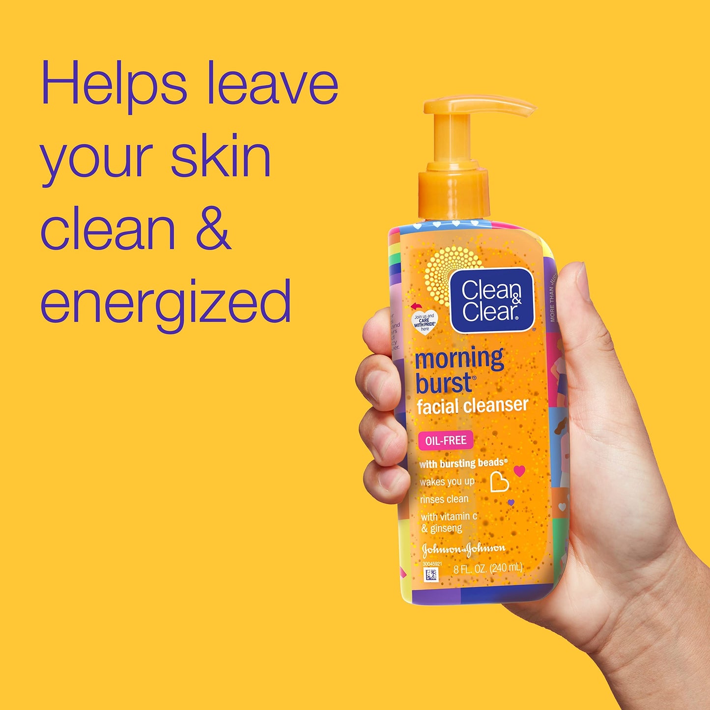 Clean & Clear Morning Burst Oil-Free Facial Cleanser, Brightening Vitamin C & Ginseng, Daily Face Wash, Hypoallergenic, Special Care with Pride Beauty & Personal Care Clean & Clear