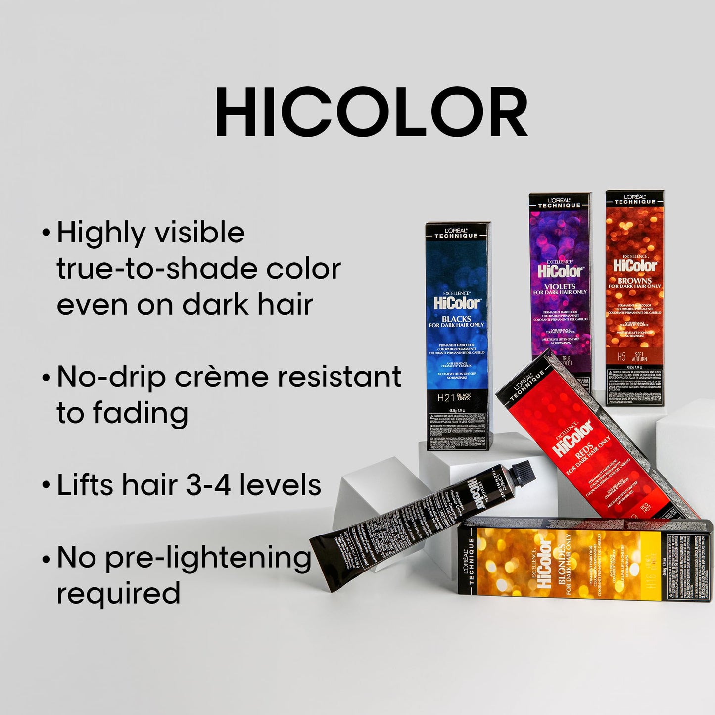L'OREAL TECHNIQUE HiColor Violet & Black Shades Permanent Hair Color - Anti-Breakage Ceramide R Complex, Multi-Lift With No Brassiness, For Dark Bases Beauty & Personal Care L'OREAL TECHNIQUE