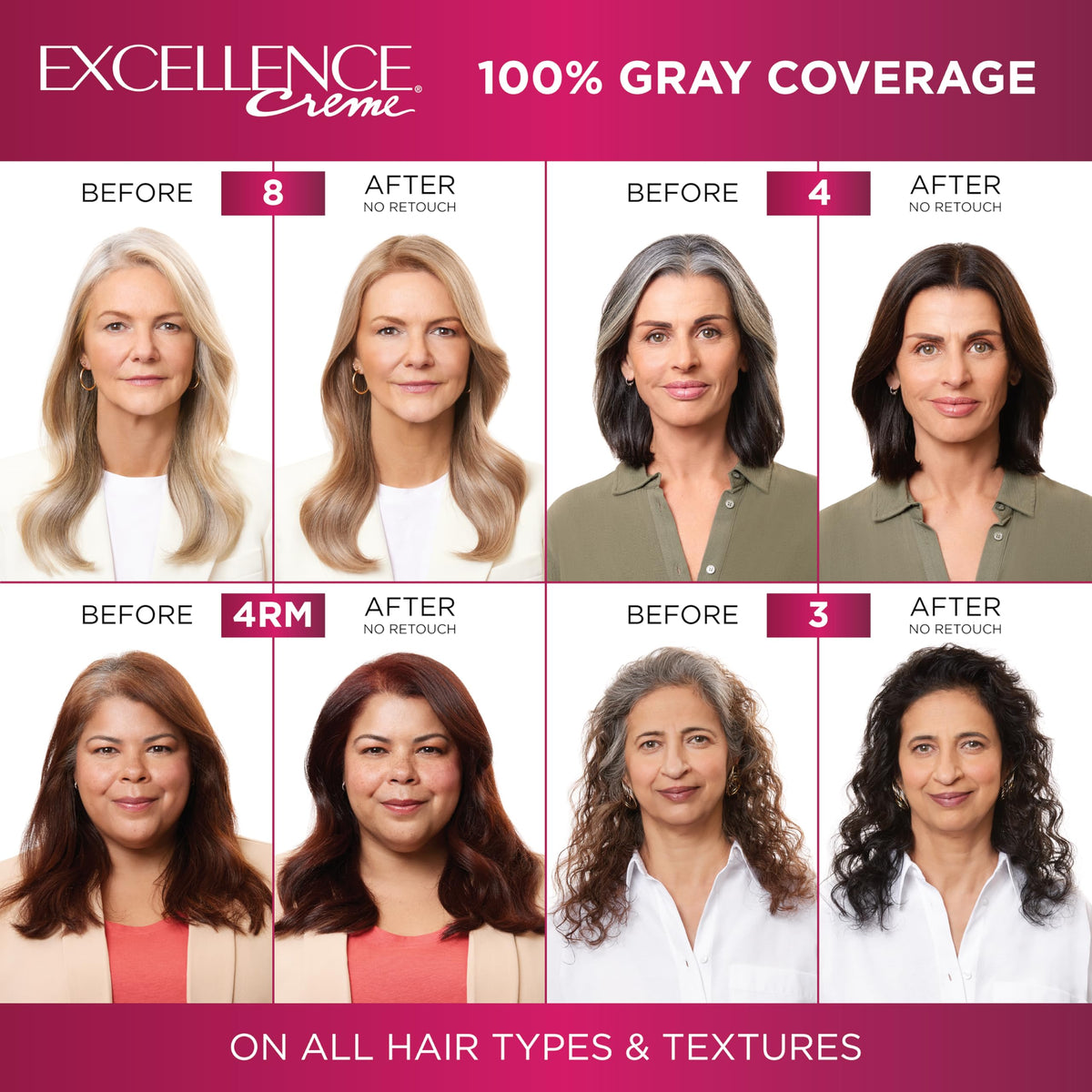 L'Oreal Paris Excellence Creme Permanent Hair Color, 5AB Mocha Ash Brown, 100 percent Gray Coverage Hair Dye, Pack of 3 Beauty & Personal Care L'Oreal Paris