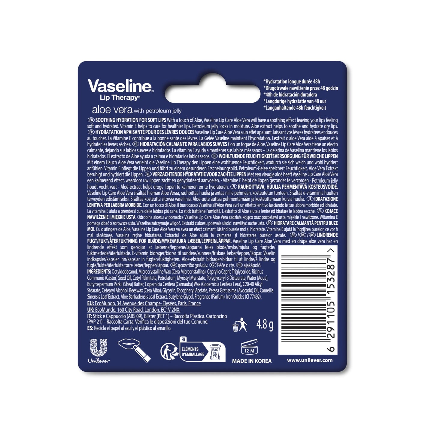 Vaseline Aloe Fresh Lip Therapy Stick- .16 oz Beauty & Personal Care Vaseline