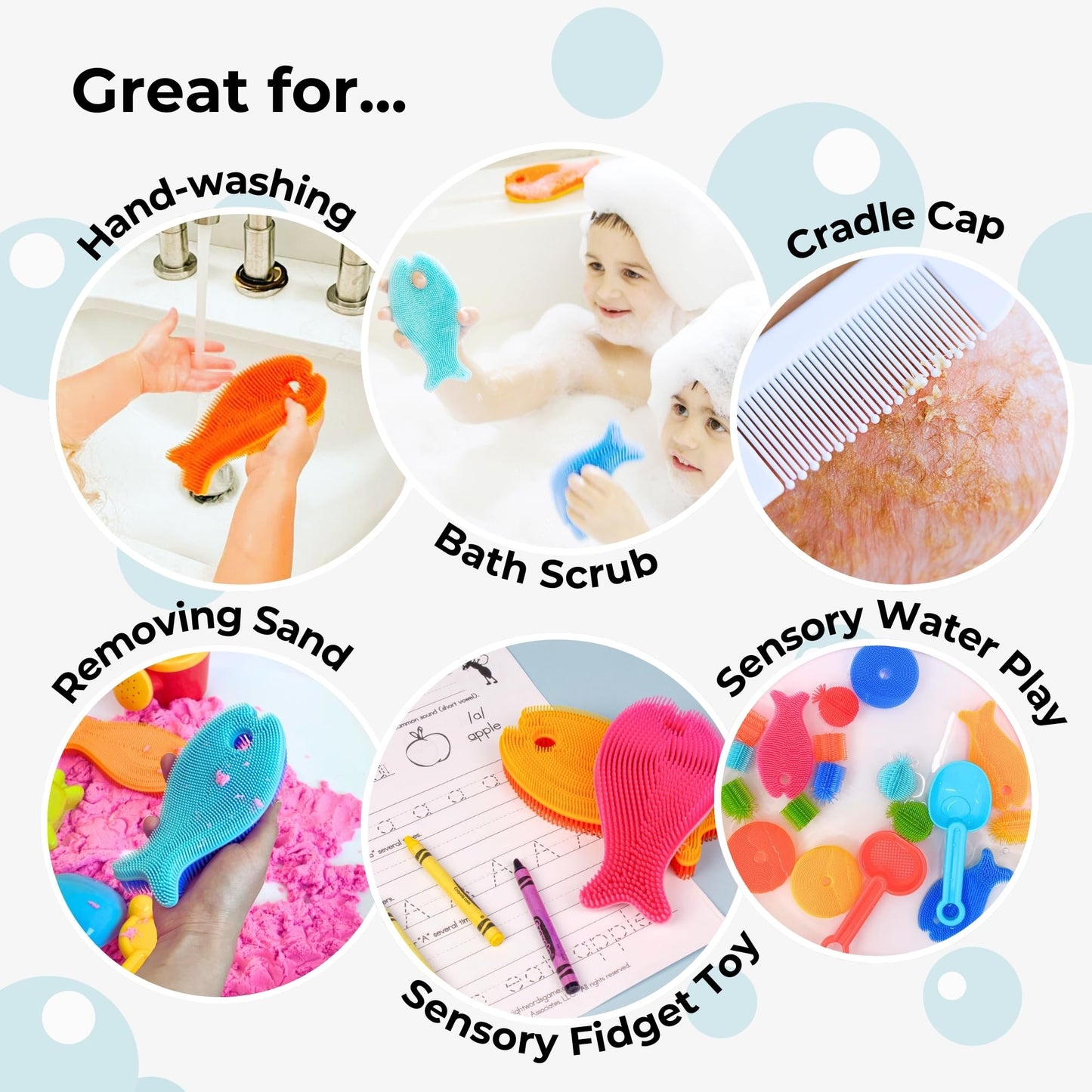 Innobaby Bathin' Smart Silicone Fish Bath Scrub, Aqua/Periwinkle Beauty and Personal Care Innobaby