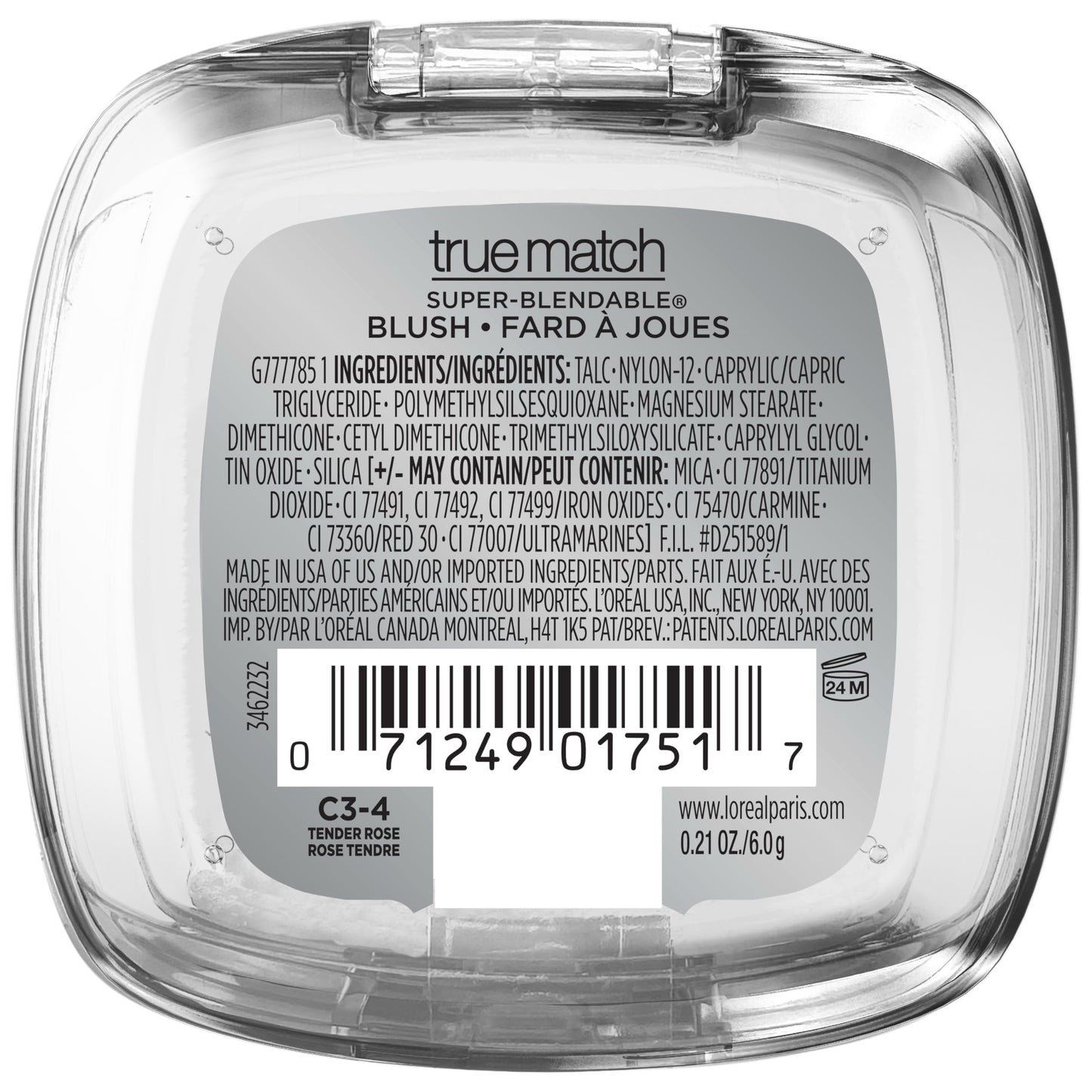L'Oreal Paris True Match Super-Blendable Powder Blush, Tender Rose, 0.21 Oz (Packaging May Vary)