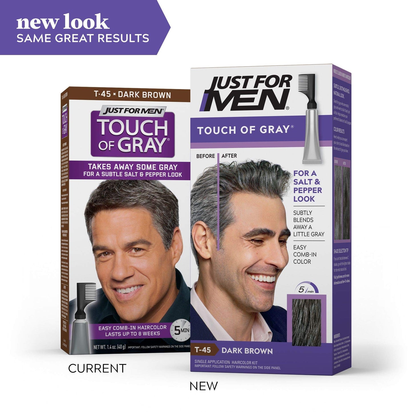 JUST FOR MEN Touch of Gray Hair Treatment T-45 Dark Brown, 2 Pack Beauty & Personal Care Just for Men