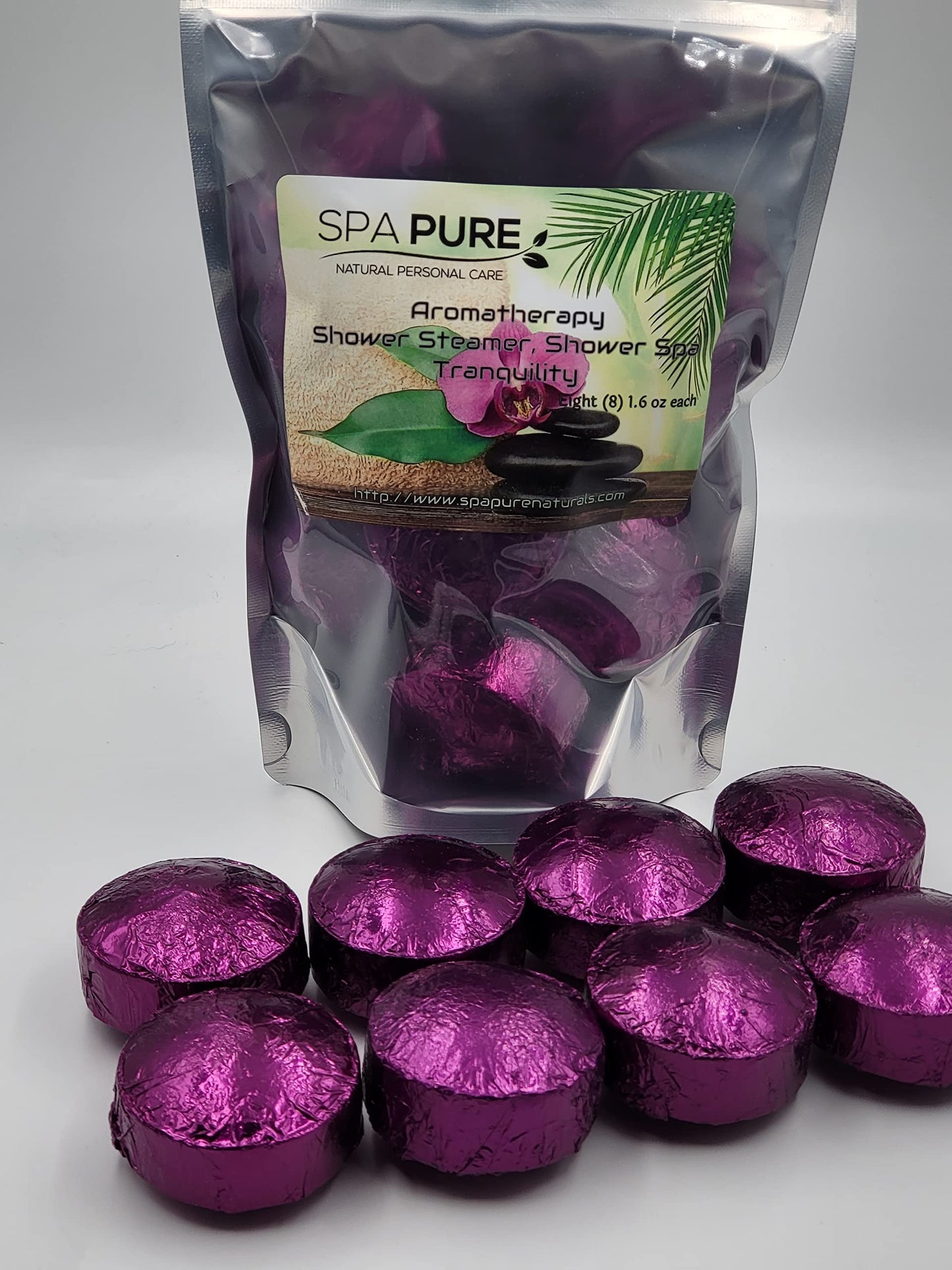 Spa Pure Tranquility Shower Steamers: Aromatherapy Shower Bombs Made in USA with 100% Natural/Organic Essential Oils - Transform Your Shower (8 Count) Beauty and Personal Care Spa Girl/Spa Pure