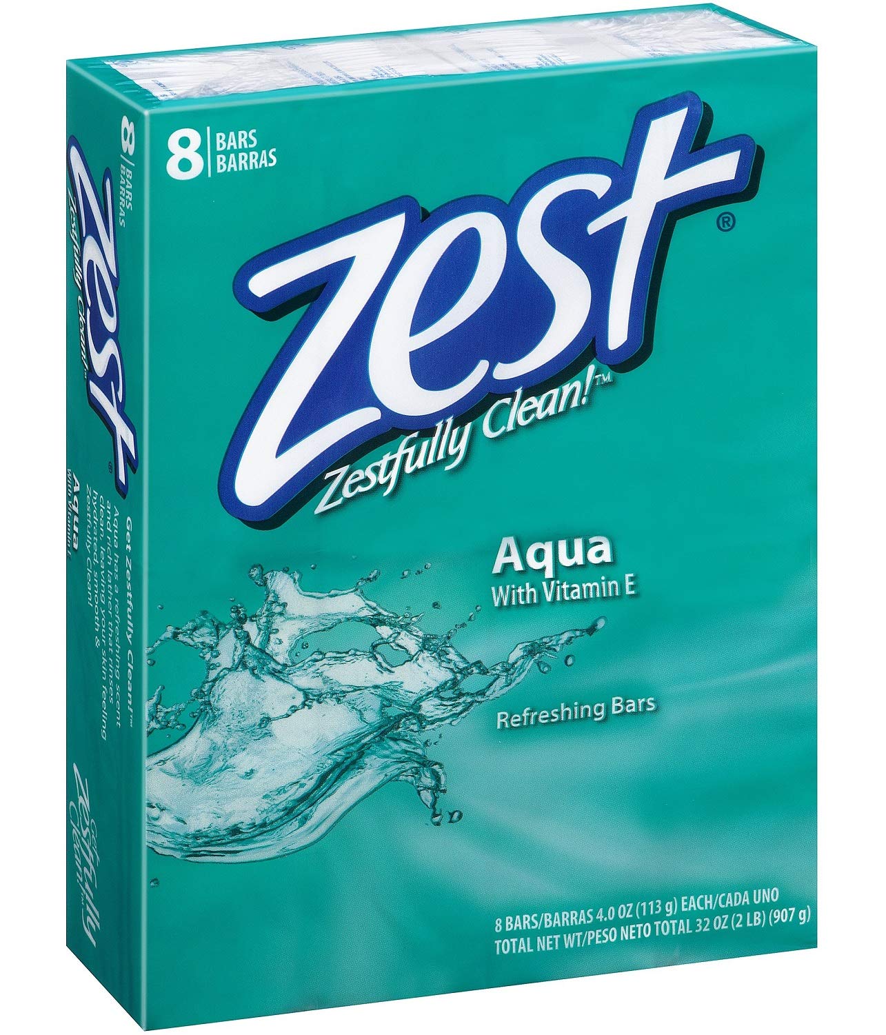 Zest Bath Bars Soap 4oz 8ct Aqua 2-Pack Beauty & Personal Care Zest