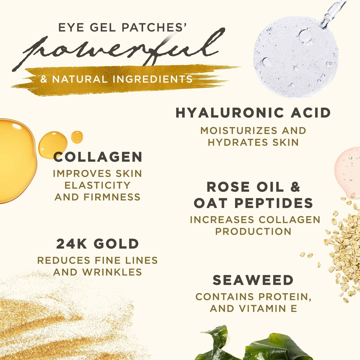 Dermoland Under Eye Patches For Women - 24K Gold Eye Masks, 15 Pairs | Hyaluronic Acid | Reduces Puffiness, Dark Circles & Wrinkles | Vegan Beauty & Personal Care Dermoland