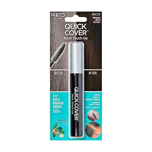 RED by KISS Quick Cover Root Touch Up Rescue (Natural Dark Brown), Mascara Natural Water-Resistant Temporary Gray Concealer Cover Up Brush for Hair Beauty & Personal Care Red by Kiss