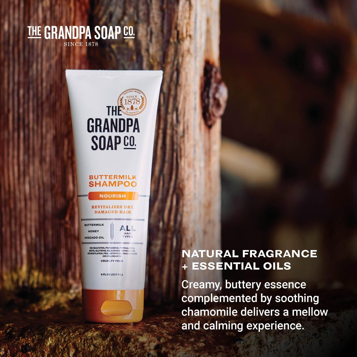The Grandpa Soap Company Buttermilk Shampoo - Nourishing Formula to Help Revitalize Dry and Damaged Hair, With Honey & Avocado Oil, Vegan, Sulfates Beauty & Personal Care The Grandpa Soap Company