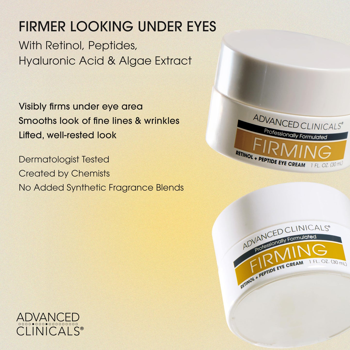 Advanced Clinicals Advanced Retinol Eye Balm + Peptides Face Moisturizer Cream | Visible Anti Aging Under Eyes Cream Improves Appearance Of Wrinkles Beauty & Personal Care Advanced Clinicals