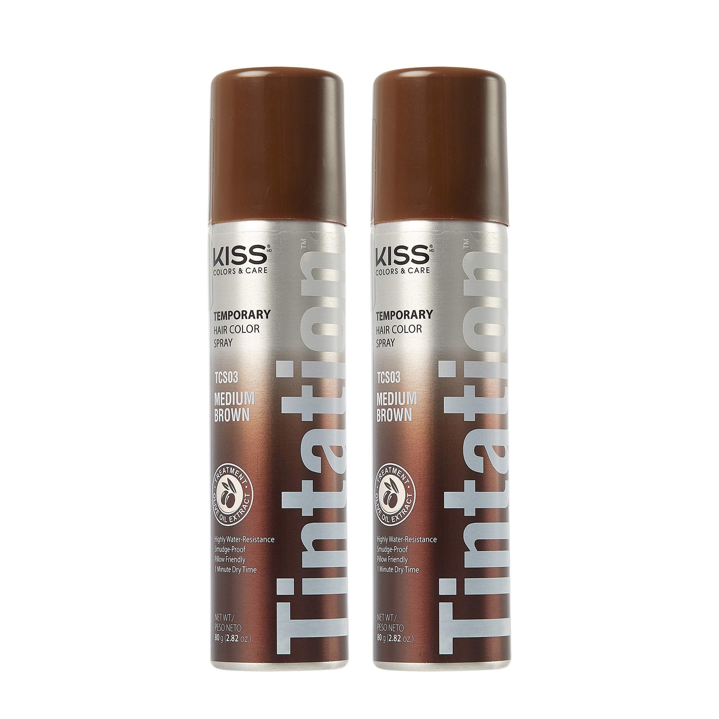 Kiss Tintation Temporary Color Spray Medium Brown 2.82 Ounce (Pack of 2) Beauty & Personal Care Red by Kiss