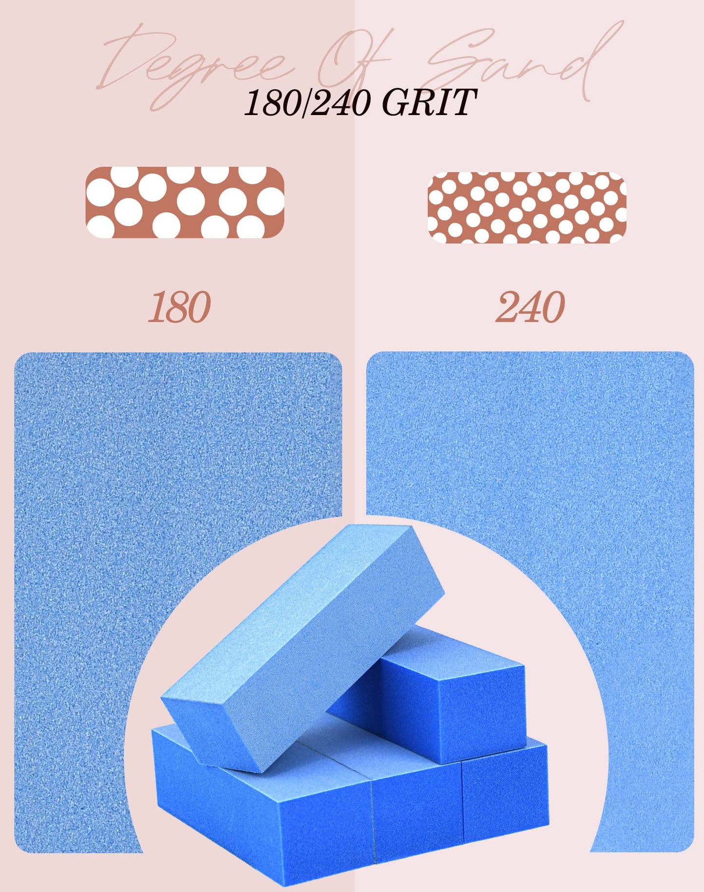 Maryton Nail Buffer Blocks, Fine Grit 180/240 Professional Salon Quality 3 Way Blue Buffing Blocks for Natural Nails - Buff Nails Prior to Application Beauty and Personal Care MARYTON